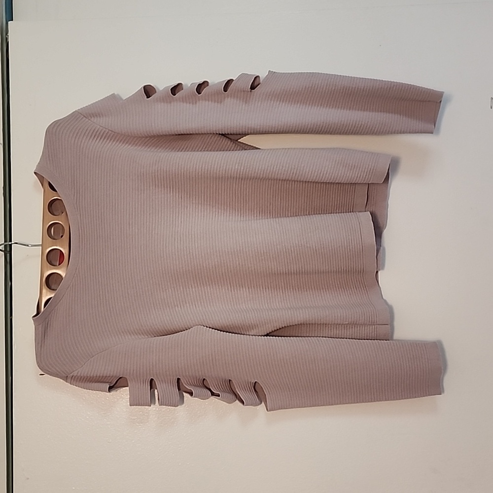 Sweater with cut out sleeves